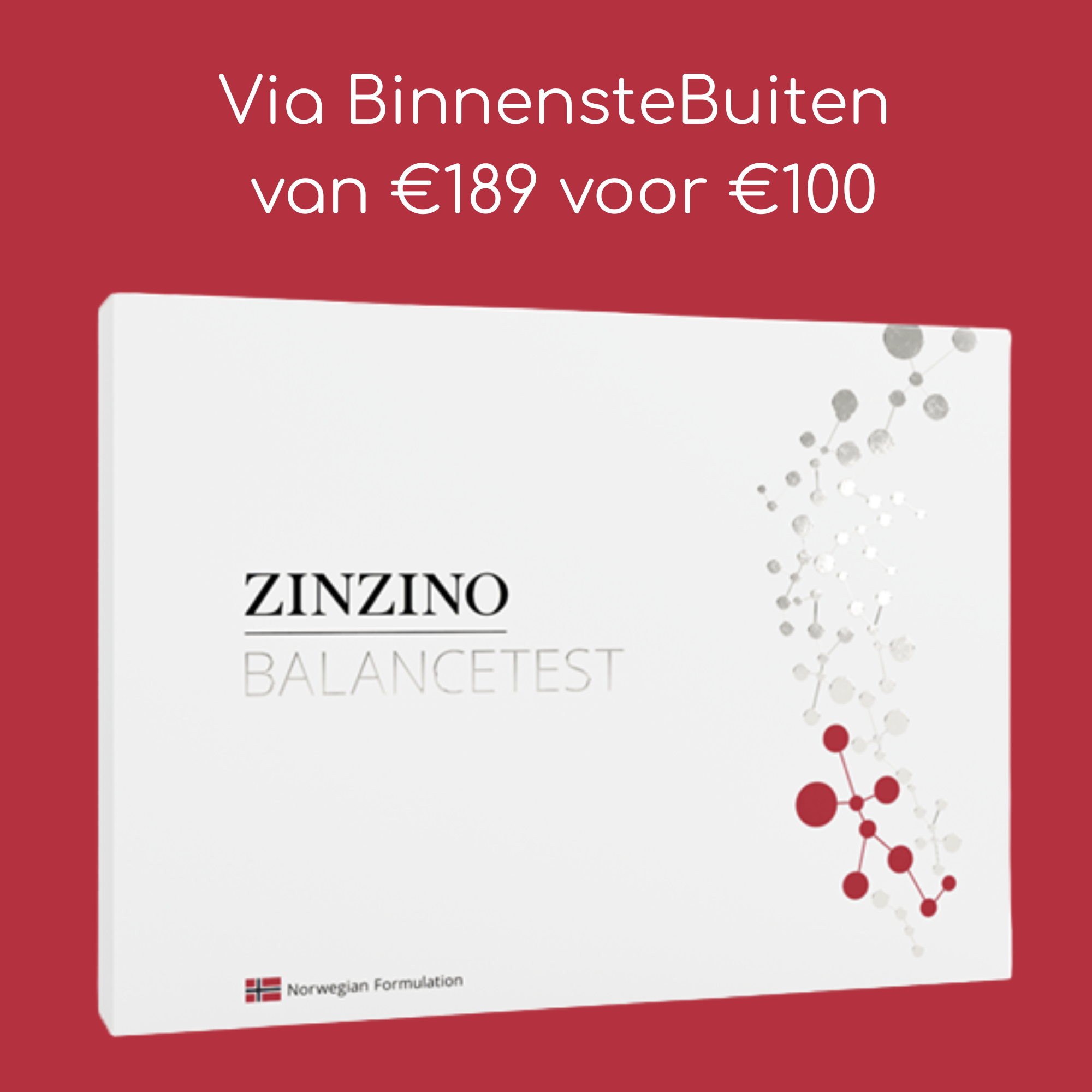 De zinzino balance test via BinnensteBuiten Delft van €189 voor slechts €100